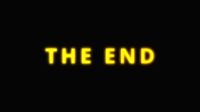 Shaking Retro Glowing The End Text Title Animation