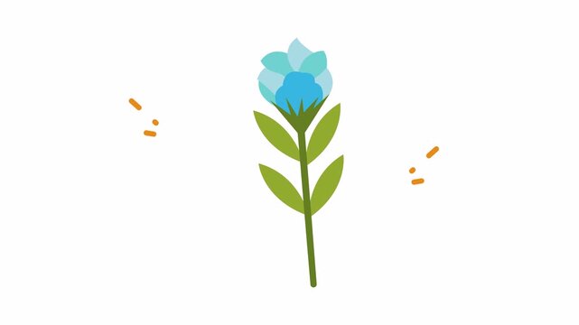 Simple blue flower illustration, suitable for various projects like backgrounds, cards, and decorations. Perfect for naturethemed designs and spring concepts.