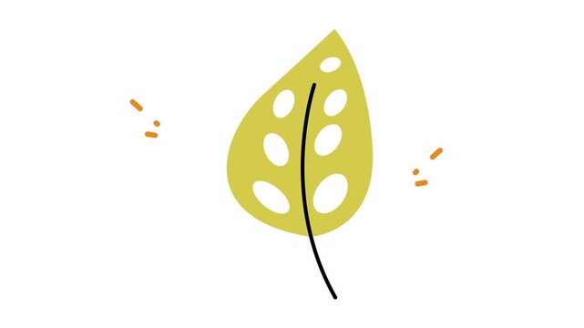 Yellow monstera leaf icon with small sparkles. Suitable for tropicalthemed designs, botanical logos, or natureinspired websites for a vibrant touch.