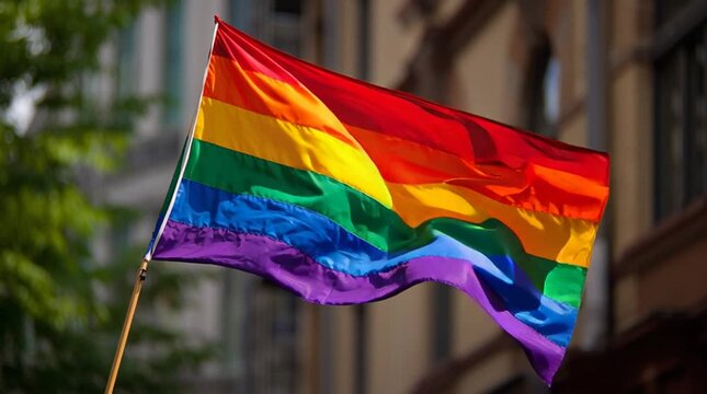 Rainbow wave flag symbol of LGBT.