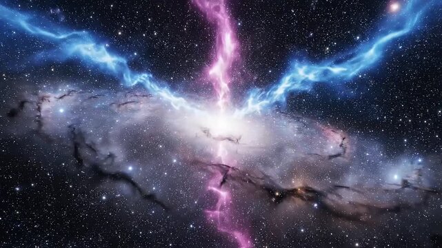 Cosmic explosion in space for outdoor lifestyle brands and nature documentaries