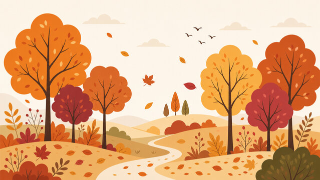autumn landscape with trees