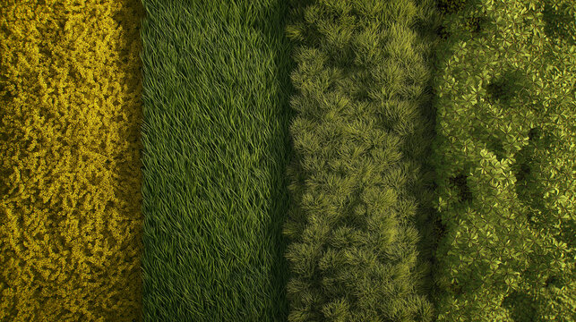 Seamless Realistic Grass Texture Swatch with Flat Lighting for 3D Surface Mapping