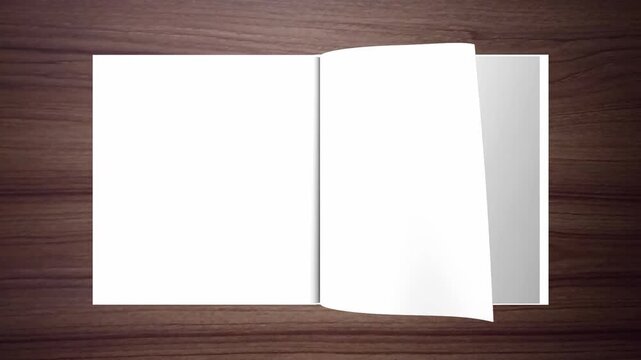  3D Flipping book page curl transition animation being flipped over, Opening book video
