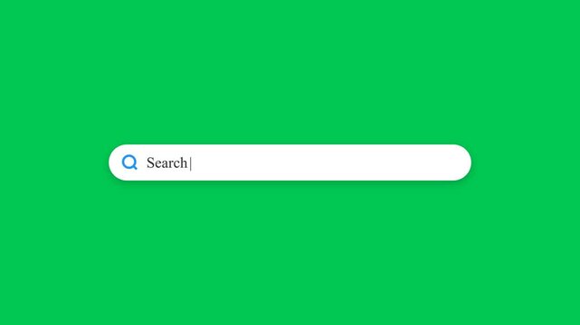 Web Search Engine Bar Illustration with Magnifying Glass on Green Background