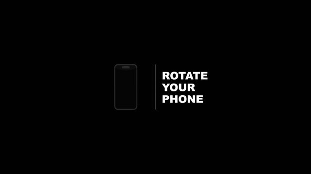 Minimalist Rotate Your Phone Graphic for Mobile App User Interface Orientation