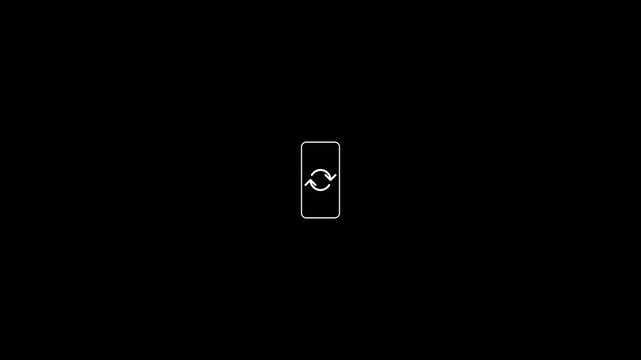 Modern Mobile Device Screen Rotation Refresh Arrows Icon Minimalist Black Design