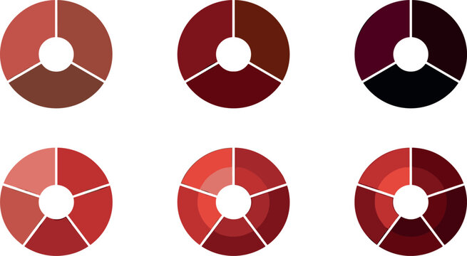 Circular Infographic Chart Collection with Segmented Pie Diagrams and Modern Data Visualization Elements for Business Analytics and Presentation Designs