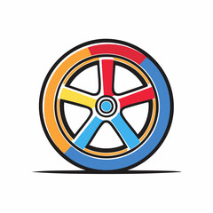 Obraz premium Colorful Wheel Icon