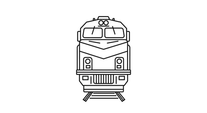 Train Locomotive Front View Illustration.