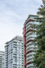 Modern residential high rise apartment towers in urban neighborhood © karamysh