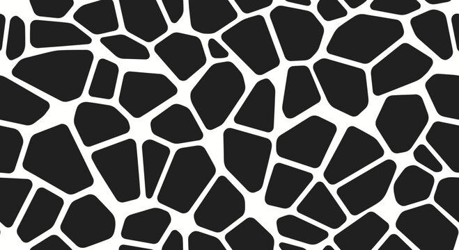 Seamless giraffe skin pattern texture in black and white