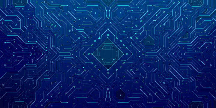 abstract circuit board pattern symmetrical blue technology background