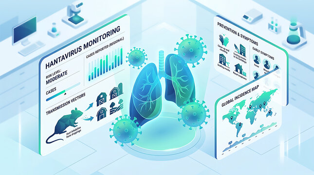 Hantavirus Disease Monitoring and Medical Data Infographic