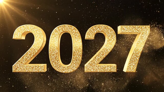 2027 golden numbers on starry background symbolizing the limitless potential of digital design