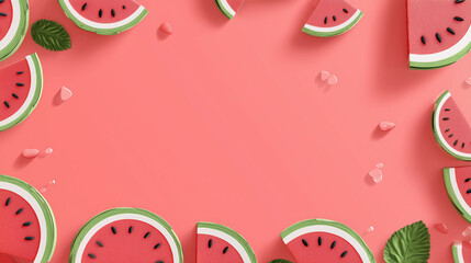 Obraz premium illustration style of water melon design templates, free space for text