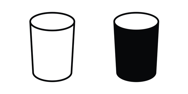 Empty Glass Icon line vector set. Solid style icons