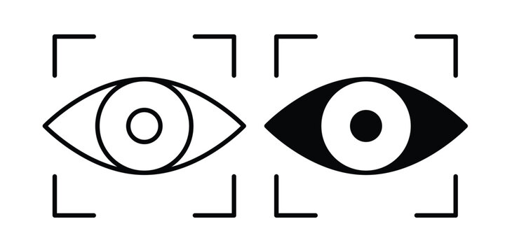 Eye tracking icon line vector set. Solid style icons