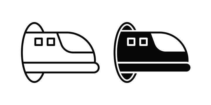 Hyperloop icon line vector set. Solid style icons