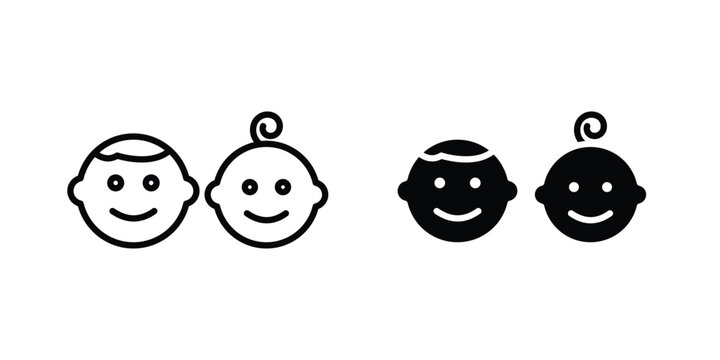 Kids and child friendly icon line vector set. Solid style icons