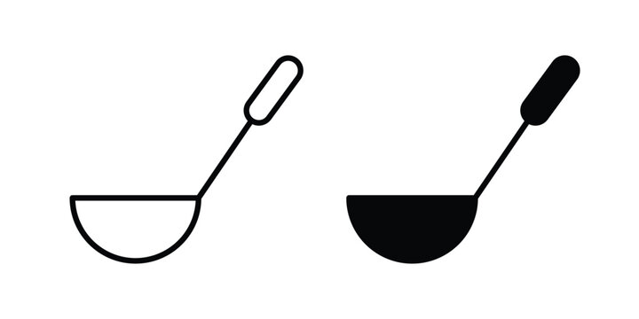 Ladle icon line vector set. Solid style icons