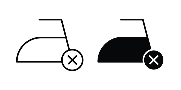 No ironing icon line vector set. Solid style icons
