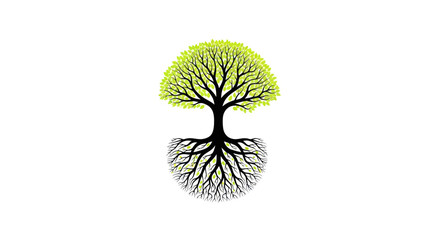 Symbolic Tree with Lush Canopy and Intricate Roots © jami