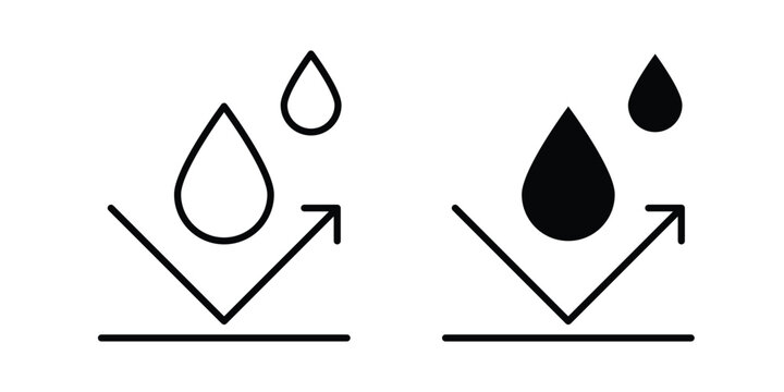 Waterproof icon line vector set. Solid style icons