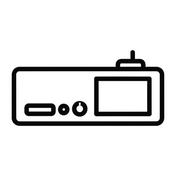 Digital video recorder device outline vector icon for surveillance security and home media technology equipment visuals