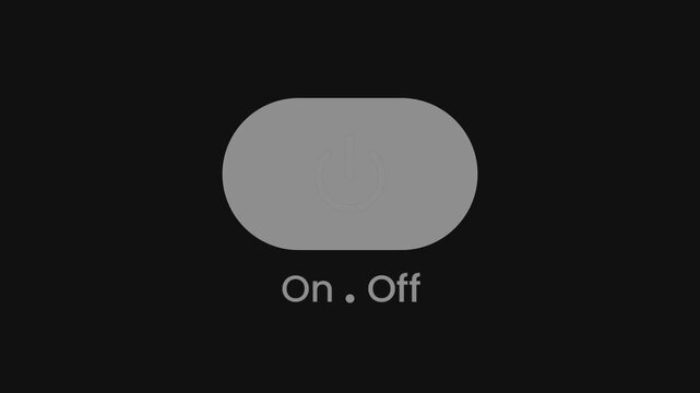 A white power toggle switch in on and off state with a circular power symbol showing the current standby or active state of a connected device or system
