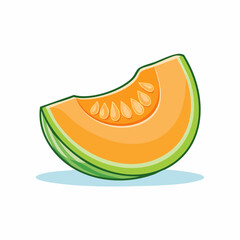 Fototapeta premium Cantaloupe slice illustration