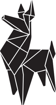 Geometric Origami Deer Silhouette Vector Art - Minimalist Animal Illustration