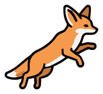 Fennec fox jumping mid-air vector illustration. Generative AI