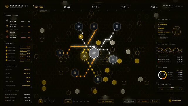 4K AIMS Autonomous AI Routing Dashboard - Smart Grid Energy Optimization Telemetry HUD (Seed 5)