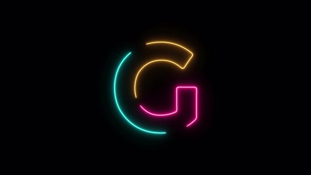 Futuristic Glowing Letter G Animation for Modern UI Design
