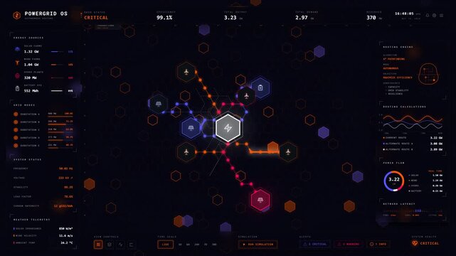 4K AIMS Autonomous AI Routing Dashboard - Smart Grid Energy Optimization Telemetry HUD (Seed 6)