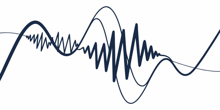 Abstract sound waves with variable rhythmic frequency patterns for music and audio technology concept frequency vibration amplitude abstract visualization technology