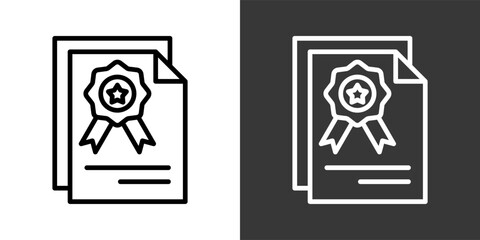 Fototapeta premium Accreditation White And Black Icon Set Multiple Style Collection Pack Vector Illustration