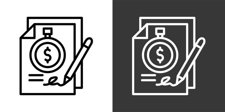 Obligations White And Black Icon Set Multiple Style Collection Pack Vector Illustration