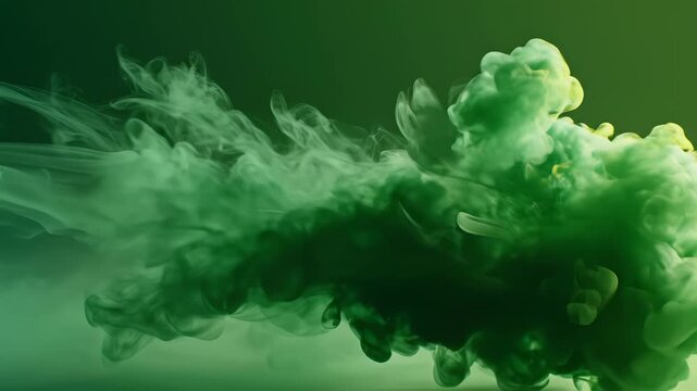Green ink cloud in liquid perfect for UI/UX design and motion graphics