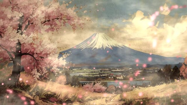 日本の美しい絵画 日本画の美しいアニメーション