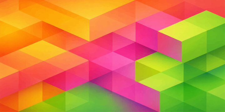 Abstract colorful geometric square mosaic pattern background design with modern 3D style and decorative vector texture for wallpaper and cover art