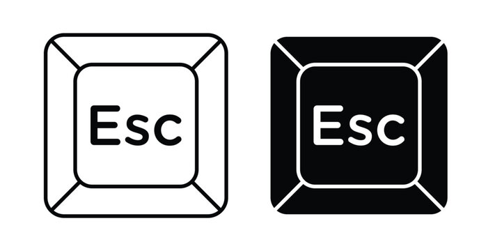 Esc icon symbol for web and ui. Vector icon