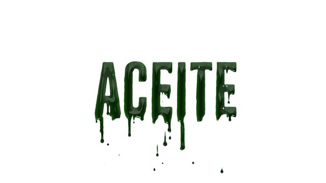 The word ACEITE in dripping black letters, showcasing a unique and artistic design.