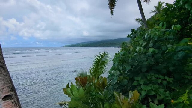 Scenic ocean view of the Lavena Coastal Walk within Bouma National Heritage Park in Taveuni, Fiji