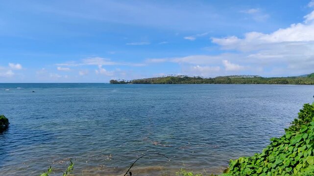 Scenic ocean view on the tropical island of Taveuni, Fiji in South Pacific