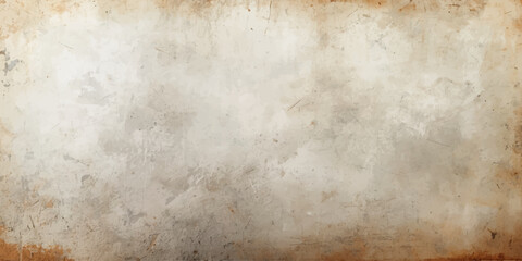 Fototapeta premium Vintage aged parchment with a brown grunge texture and stained antique paper design creates a weathered retro background featuring a rough damaged pattern on blank beige ancient art wallpaper