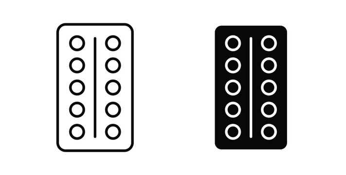 Pill blister symbol for web and ui. Vector iconicon symbol for web and ui. Vector icon