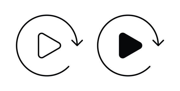 Replay icon symbol for web and ui. Vector icon