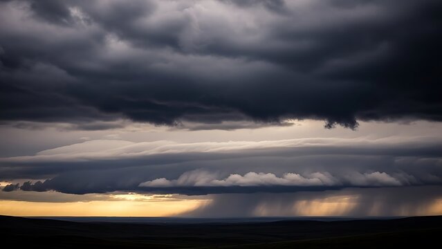 Dramatic storm clouds over horizon weather and atmospheric phenomena